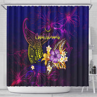 Cook Islands Shower Curtain Whale Hibiscus Polynesian