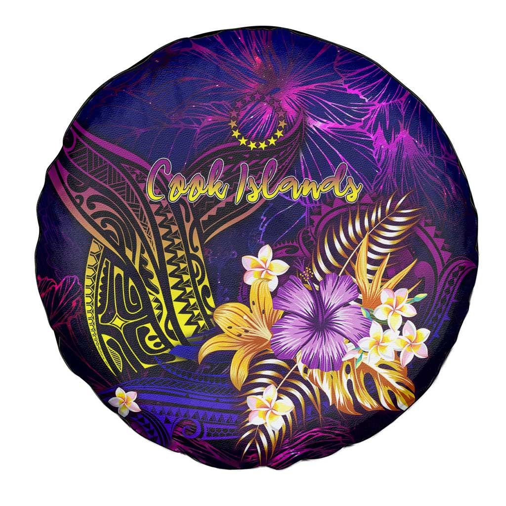 Cook Islands Spare Tire Cover Whale Hibiscus Polynesian