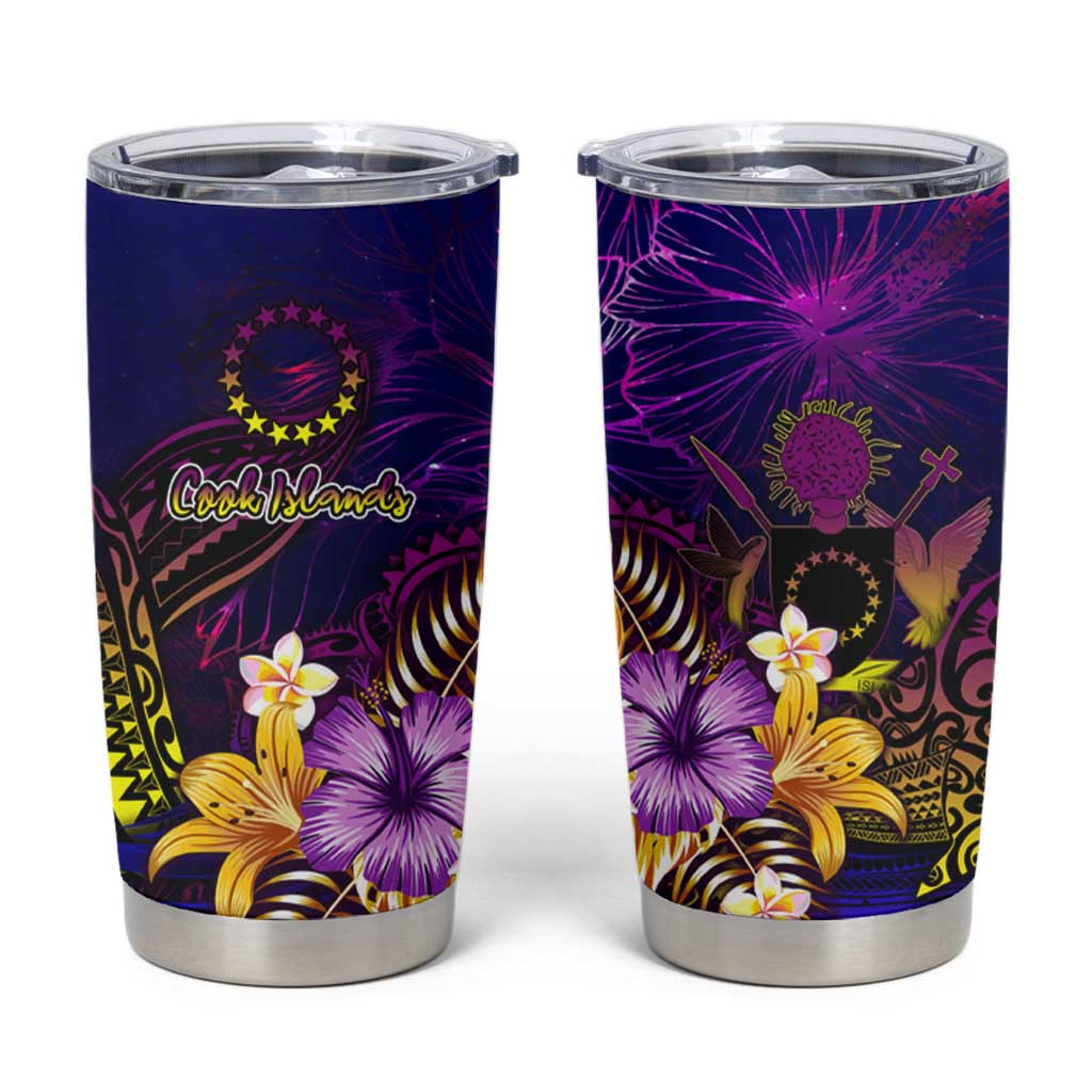 Cook Islands Tumbler Cup Whale Hibiscus Polynesian