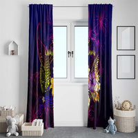Cook Islands Window Curtain Whale Hibiscus Polynesian