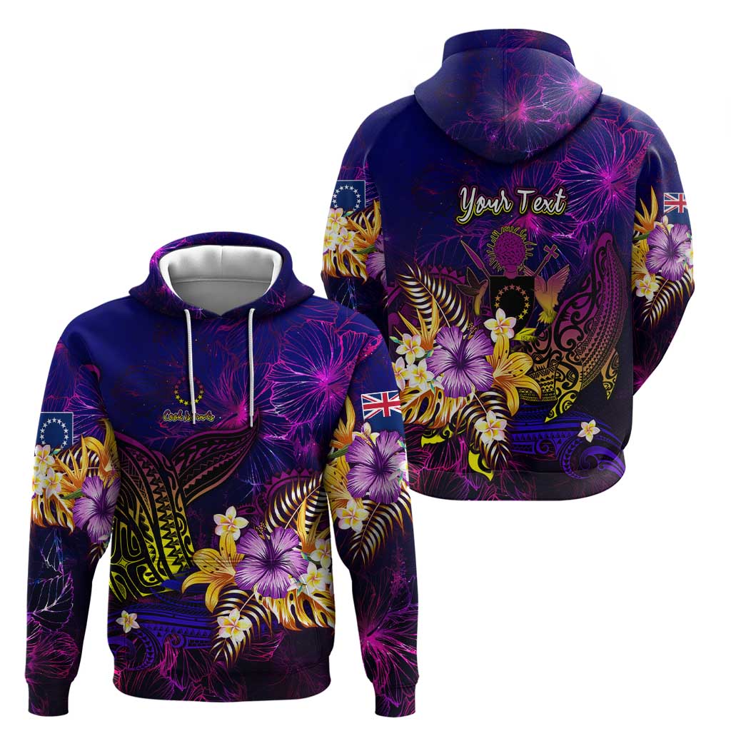 Cook Islands Zip Hoodie Whale Hibiscus Polynesian DT02 - Polynesian Pride