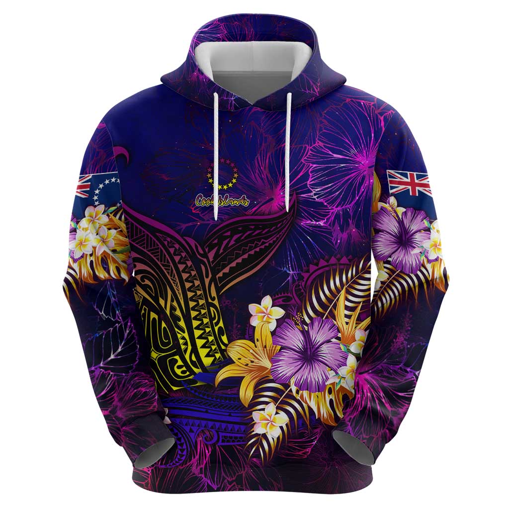 Cook Islands Zip Hoodie Whale Hibiscus Polynesian DT02 - Polynesian Pride
