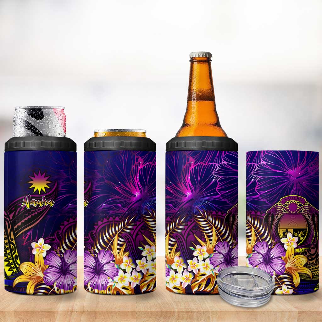 Nauru 4 in 1 Can Cooler Tumbler Whale Hibiscus Polynesian