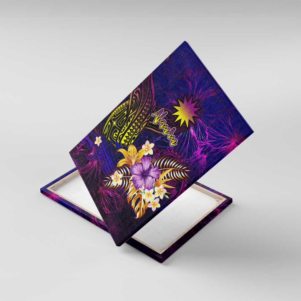 Nauru Canvas Wall Art Whale Hibiscus Polynesian