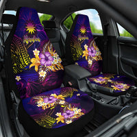 Nauru Car Seat Cover Whale Hibiscus Polynesian