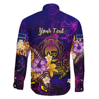 Nauru Family Matching Off The Shoulder Long Sleeve Dress and Hawaiian Shirt Whale Hibiscus Polynesian