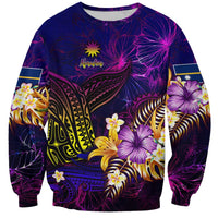Nauru Sweatshirt Whale Hibiscus Polynesian