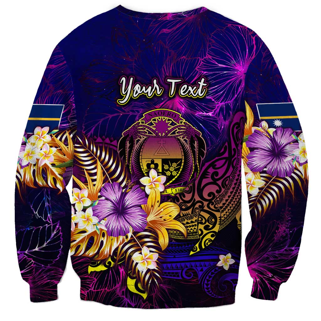 Nauru Sweatshirt Whale Hibiscus Polynesian