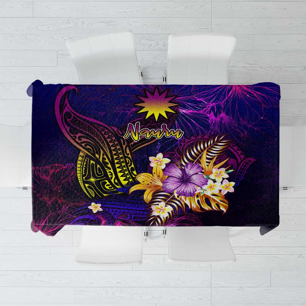 Nauru Tablecloth Whale Hibiscus Polynesian