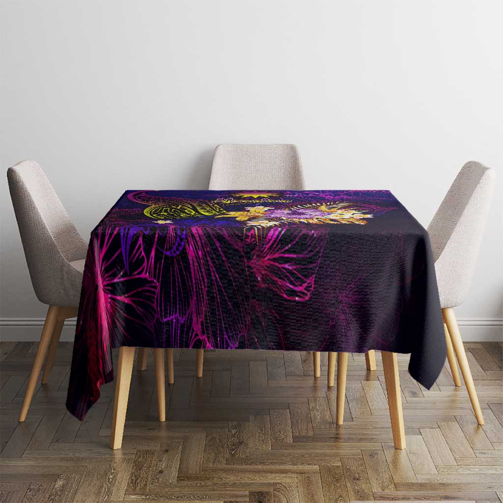 Nauru Tablecloth Whale Hibiscus Polynesian
