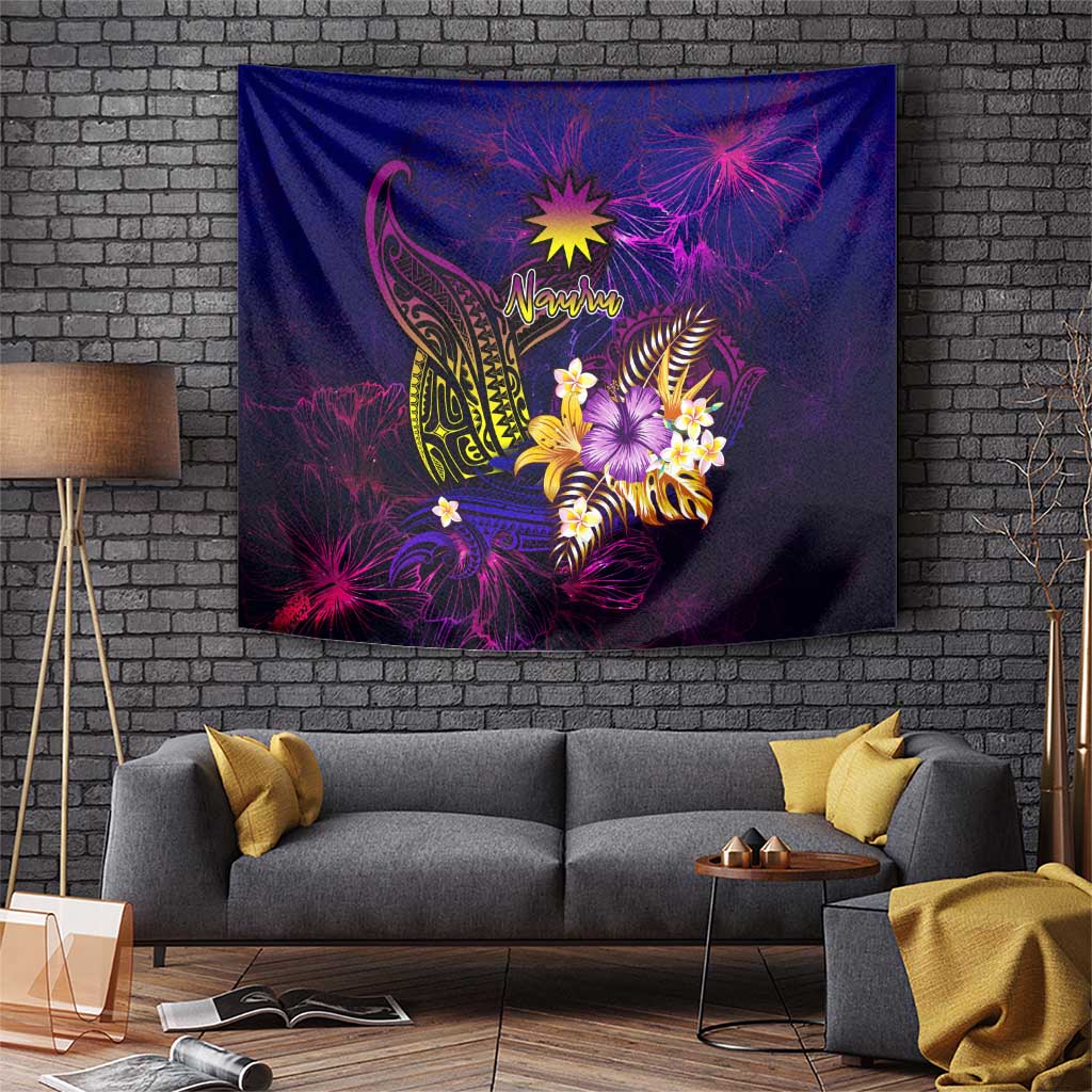 Nauru Tapestry Whale Hibiscus Polynesian