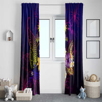 Nauru Window Curtain Whale Hibiscus Polynesian