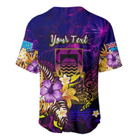 Tuvalu Baseball Jersey Whale Hibiscus Polynesian