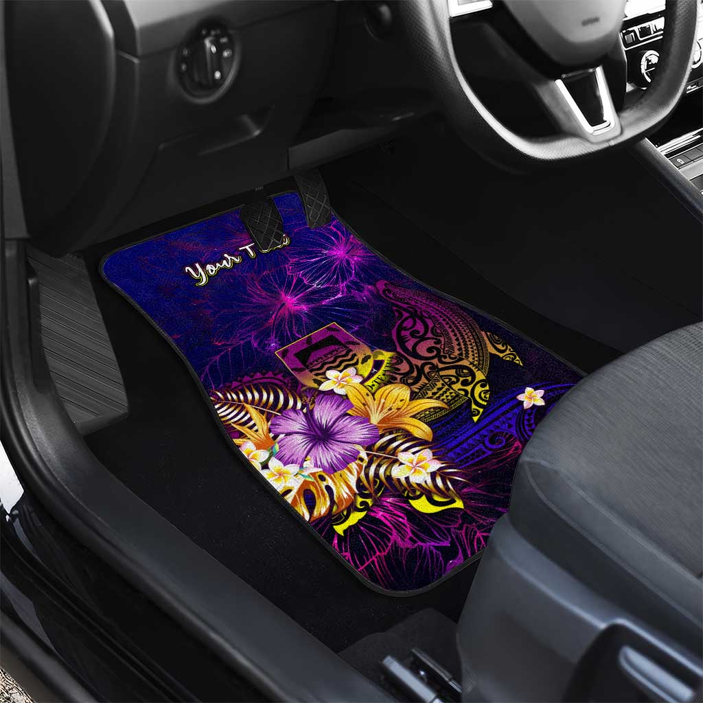 Tuvalu Car Mats Whale Hibiscus Polynesian