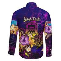 Tuvalu Family Matching Off Shoulder Short Dress and Hawaiian Shirt Whale Hibiscus Polynesian