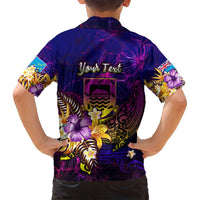 Tuvalu Family Matching Puletasi and Hawaiian Shirt Whale Hibiscus Polynesian