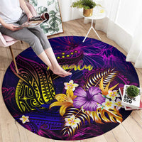 Tuvalu Round Carpet Whale Hibiscus Polynesian DT02 - Polynesian Pride
