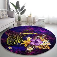 Tuvalu Round Carpet Whale Hibiscus Polynesian DT02 - Polynesian Pride