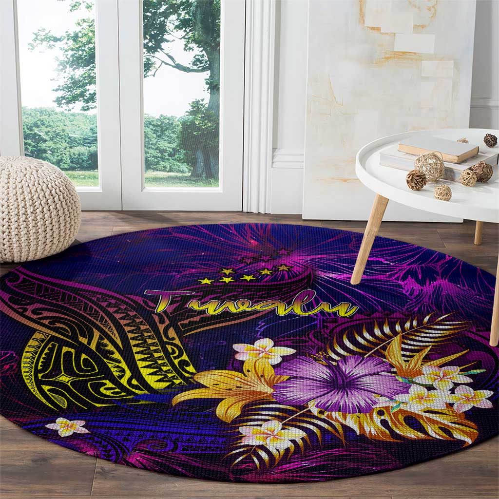 Tuvalu Round Carpet Whale Hibiscus Polynesian DT02 - Polynesian Pride