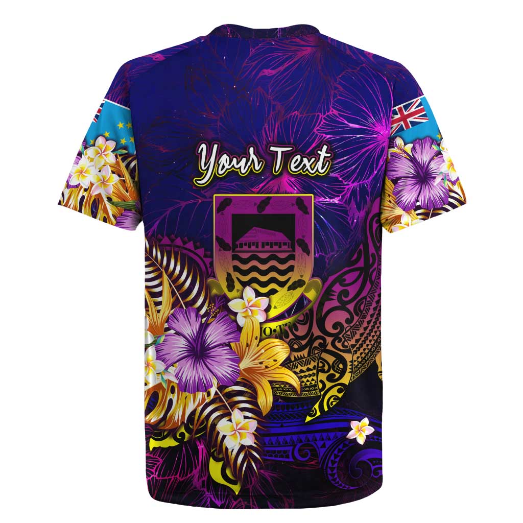 Tuvalu Rugby Jersey Whale Hibiscus Polynesian DT02 - Polynesian Pride