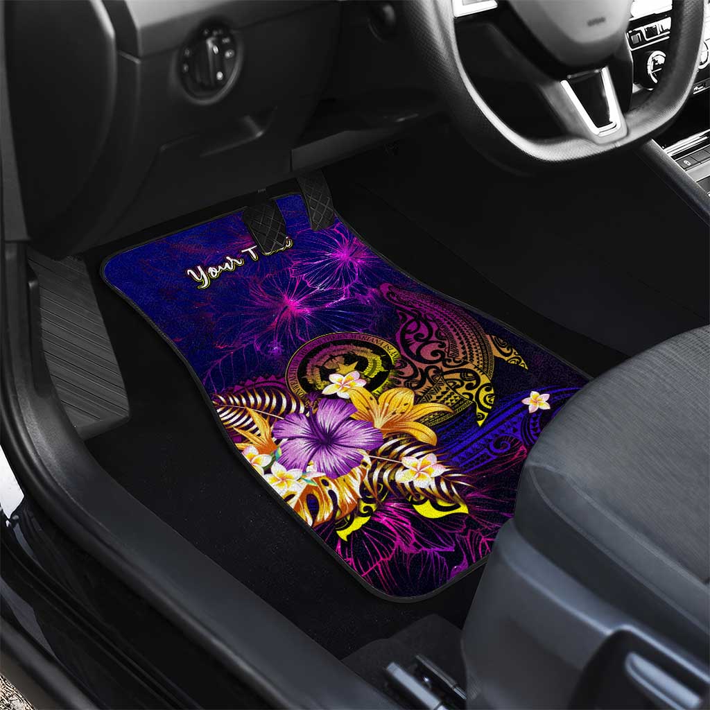 Northern Mariana Islands Car Mats Whale Hibiscus Polynesian