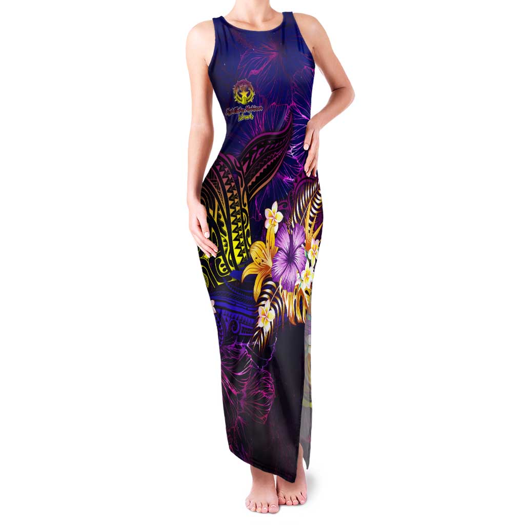 Northern Mariana Islands Family Matching Tank Maxi Dress and Hawaiian Shirt Whale Hibiscus Polynesian