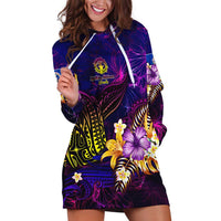 Northern Mariana Islands Hoodie Dress Whale Hibiscus Polynesian