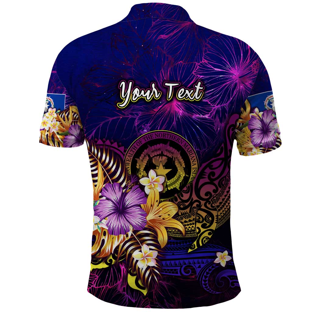 Northern Mariana Islands Polo Shirt Whale Hibiscus Polynesian