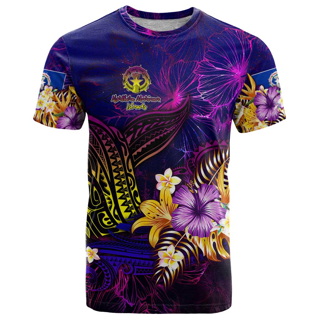 Northern Mariana Islands T Shirt Whale Hibiscus Polynesian