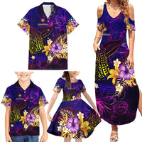 Marshall Islands Family Matching Summer Maxi Dress and Hawaiian Shirt Whale Hibiscus Polynesian