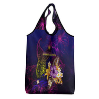 Marshall Islands Grocery Bag Whale Hibiscus Polynesian