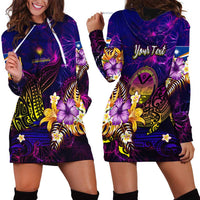 Marshall Islands Hoodie Dress Whale Hibiscus Polynesian