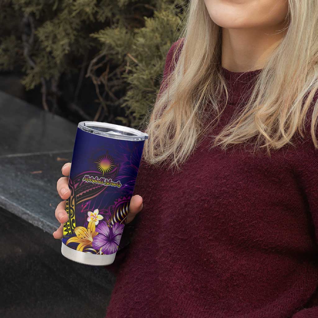 Marshall Islands Tumbler Cup Whale Hibiscus Polynesian