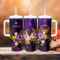 Marshall Islands Tumbler With Handle Whale Hibiscus Polynesian