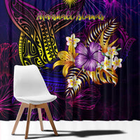 Marshall Islands Window Curtain Whale Hibiscus Polynesian