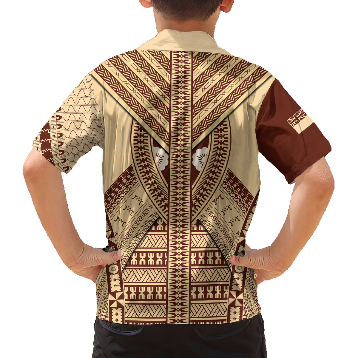 fiji-bula-family-matching-short-sleeve-bodycon-dress-and-hawaiian-shirt-tapa-pattern-design