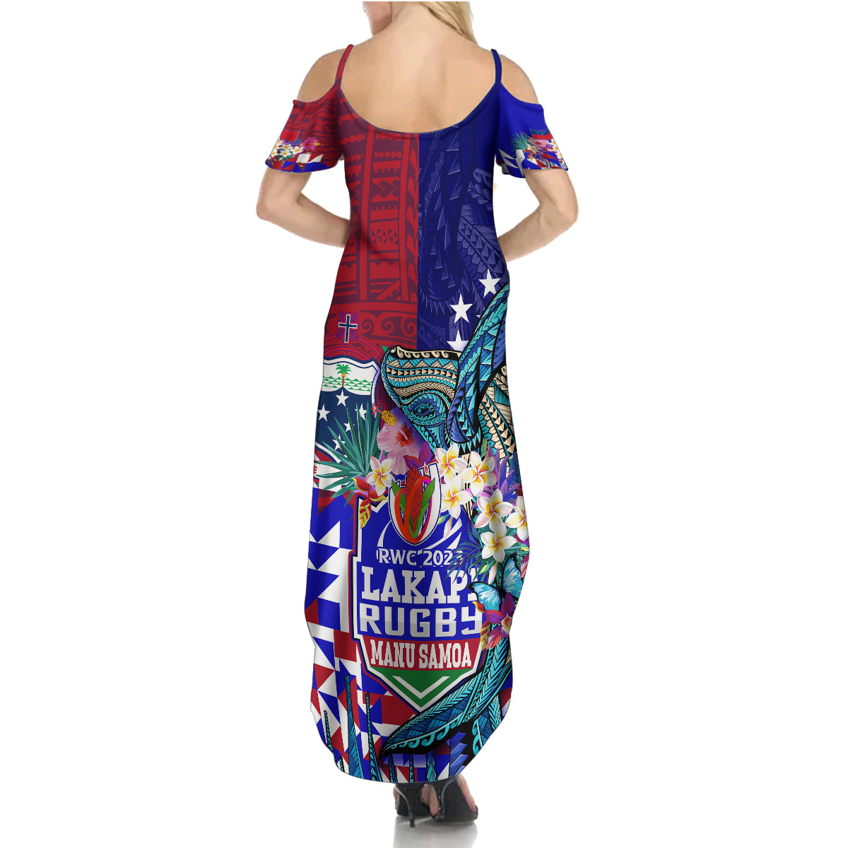 manu-samoa-rugby-2023-summer-maxi-dress-humpback-whale-hexagon-tribal-tropical-style