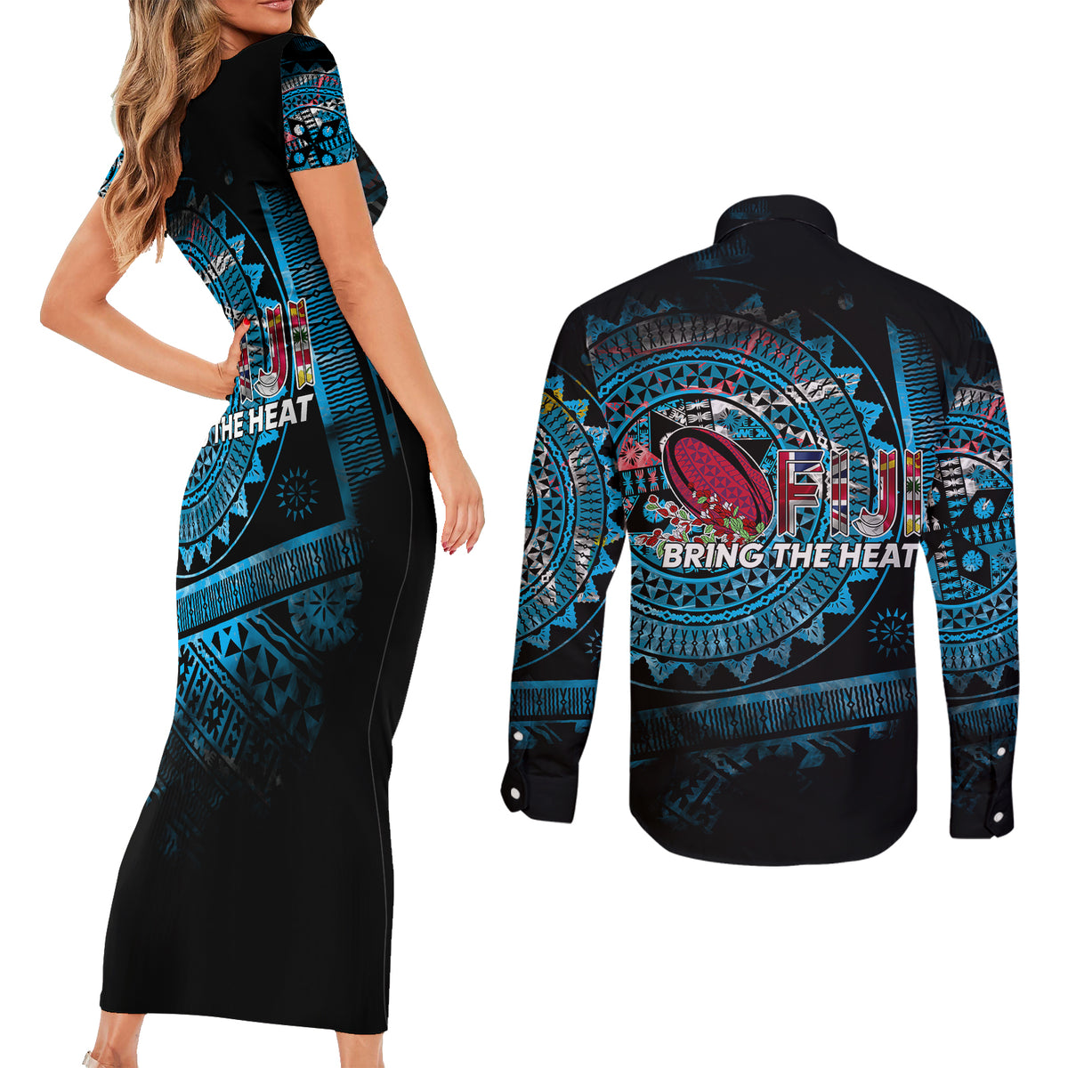 fiji-rugby-couples-matching-short-sleeve-bodycon-dress-and-long-sleeve-button-shirts-bring-the-heat