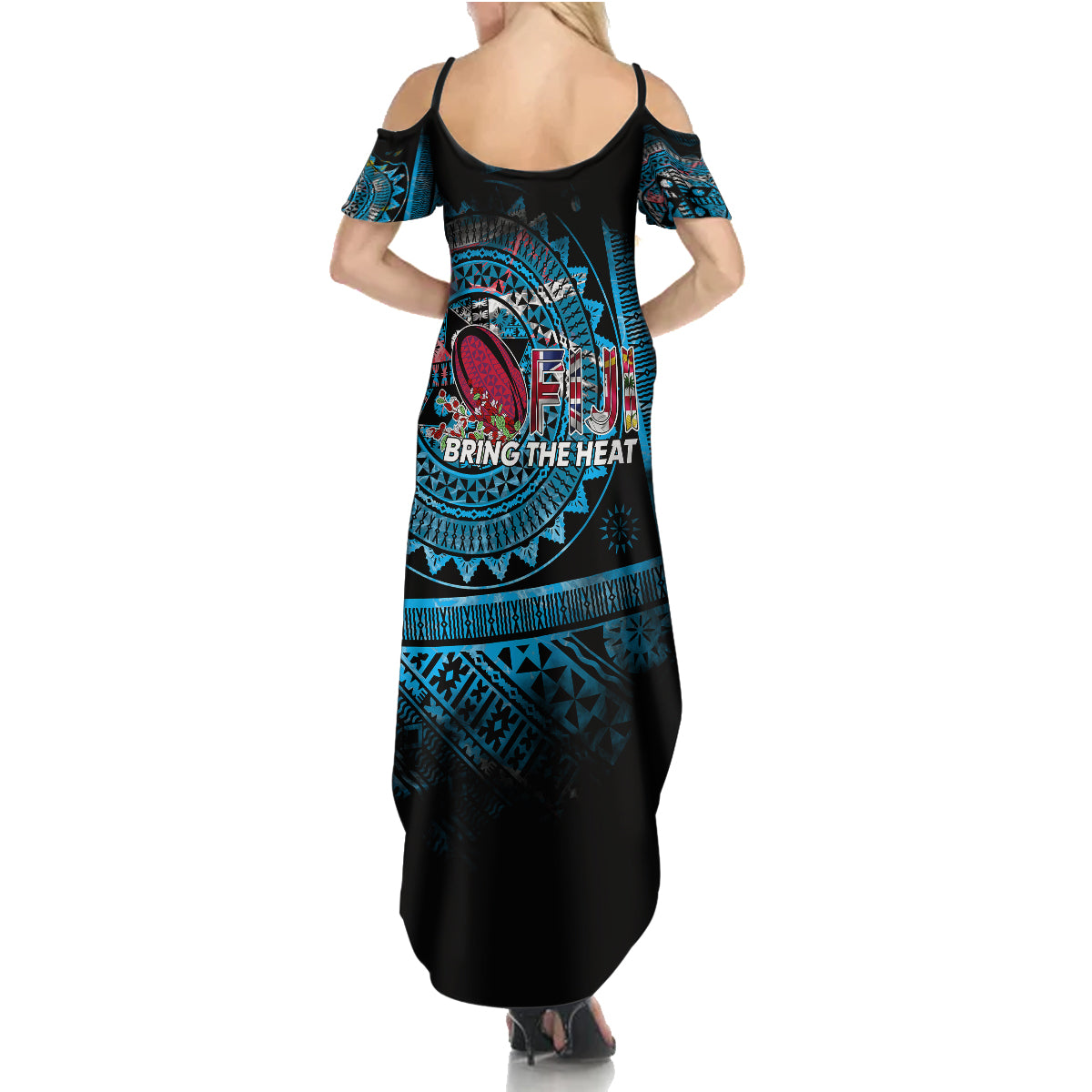 Fiji Rugby Family Matching Summer Maxi Dress and Hawaiian Shirt Bring The Heat DT02 - Polynesian Pride