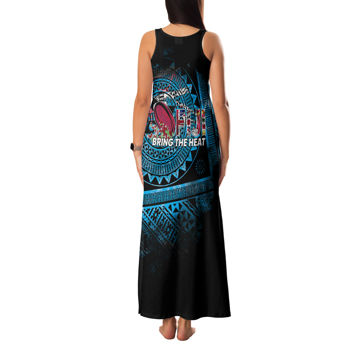 Fiji Rugby Family Matching Tank Maxi Dress and Hawaiian Shirt Bring The Heat DT02 - Polynesian Pride