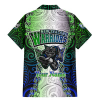 Personalised New Zealand Warriors Family Matching Mermaid Dress and Hawaiian Shirt Maori Silver Fern Green DT02 - Polynesian Pride