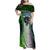 Personalised New Zealand Warriors Family Matching Off Shoulder Maxi Dress and Hawaiian Shirt Maori Silver Fern Green DT02 Mom's Dress Green - Polynesian Pride