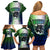 Personalised New Zealand Warriors Family Matching Off Shoulder Short Dress and Hawaiian Shirt Maori Silver Fern Green DT02 - Polynesian Pride