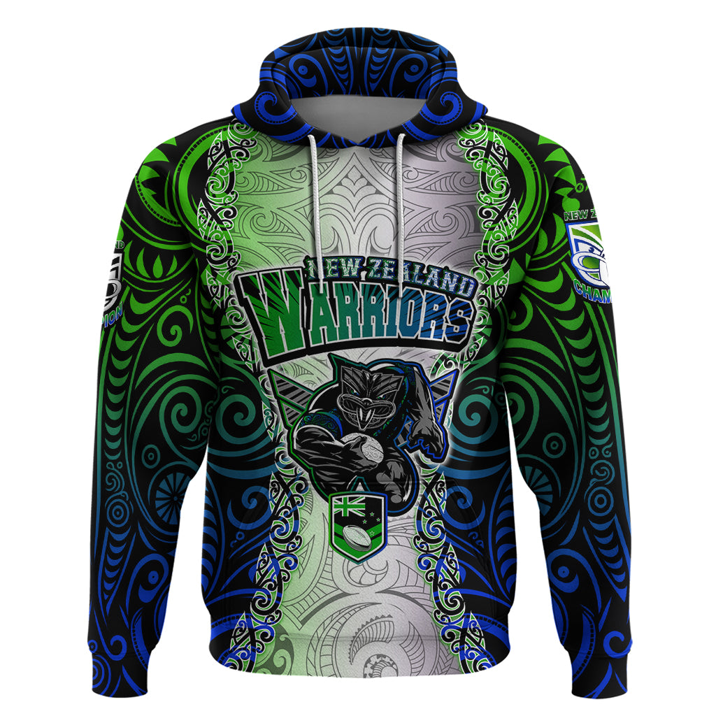 Personalised New Zealand Warriors Hoodie Maori Silver Fern Green DT02 Green - Polynesian Pride