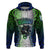 Personalised New Zealand Warriors Hoodie Maori Silver Fern Green DT02 Green - Polynesian Pride