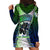 Personalised New Zealand Warriors Hoodie Dress Maori Silver Fern Green DT02 - Polynesian Pride