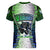 Personalised New Zealand Warriors Women V Neck T Shirt Maori Silver Fern Green DT02 - Polynesian Pride