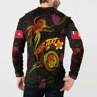 Wallis and Futuna Button Sweatshirt Octopus Plumeria Polynesian Tattoo
