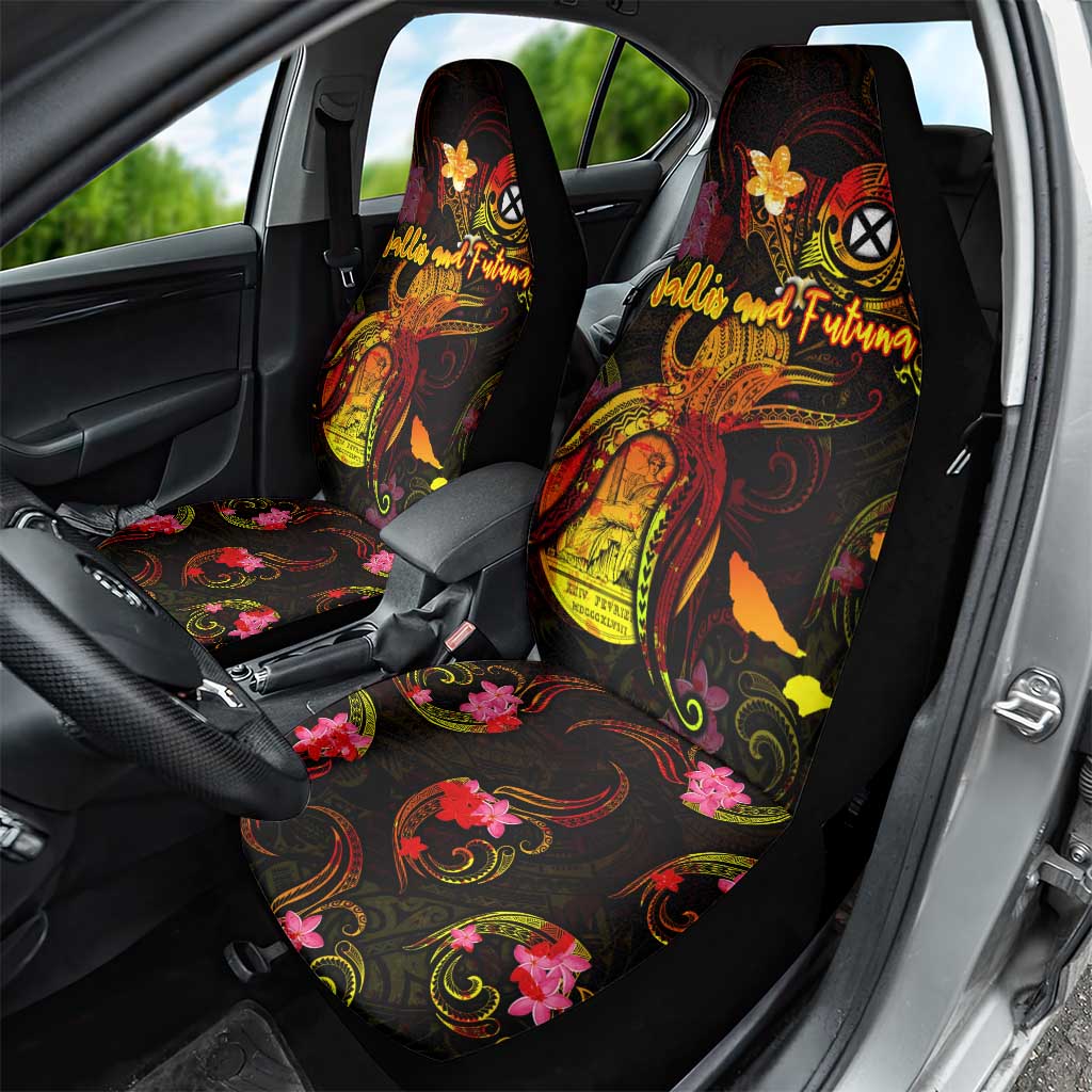 Wallis and Futuna Car Seat Cover Octopus Plumeria Polynesian Tattoo