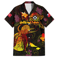 Wallis and Futuna Family Matching Off Shoulder Maxi Dress and Hawaiian Shirt Octopus Plumeria Polynesian Tattoo